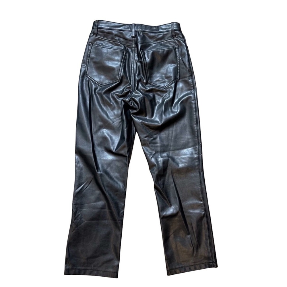 Abercrombie & Fitch 90s Straight Ultra High Rise Vegan Leather Pants Women 28/6 - Picture 7 of 13